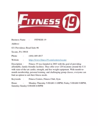 FITNESS 19