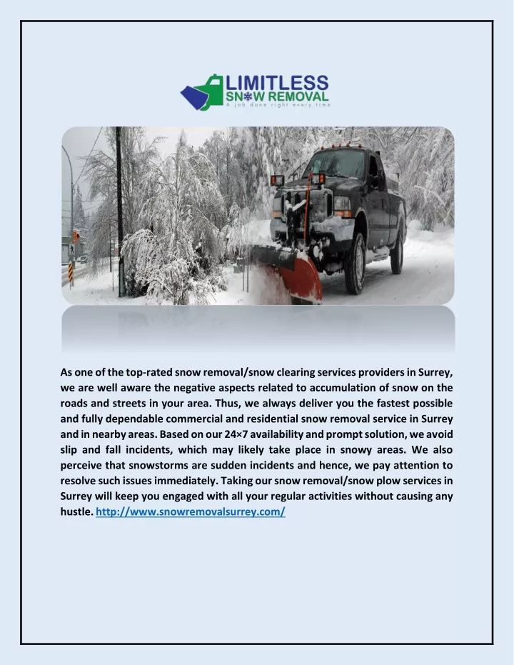 as one of the top rated snow removal snow