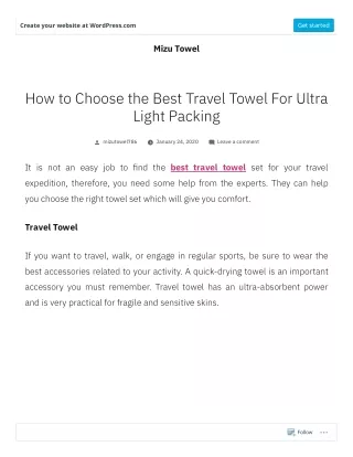 How to Choose the Best Travel Towel For Ultra Light Packing