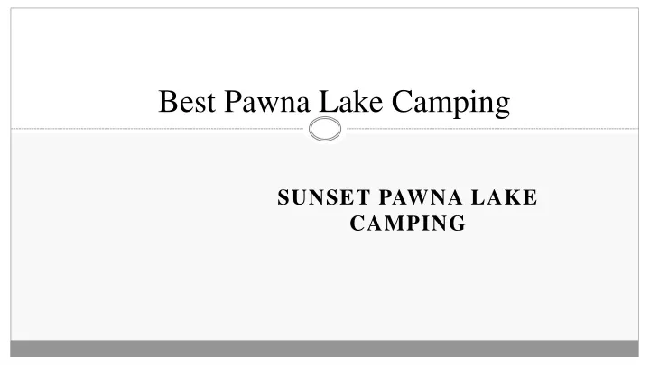best pawna lake camping