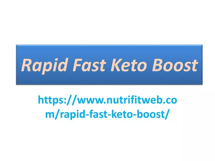 rapid fast keto boost