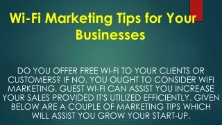 WiFi Marketing Tips for Your Businesses