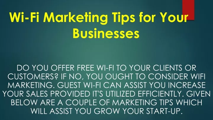wi fi marketing tips for your businesses