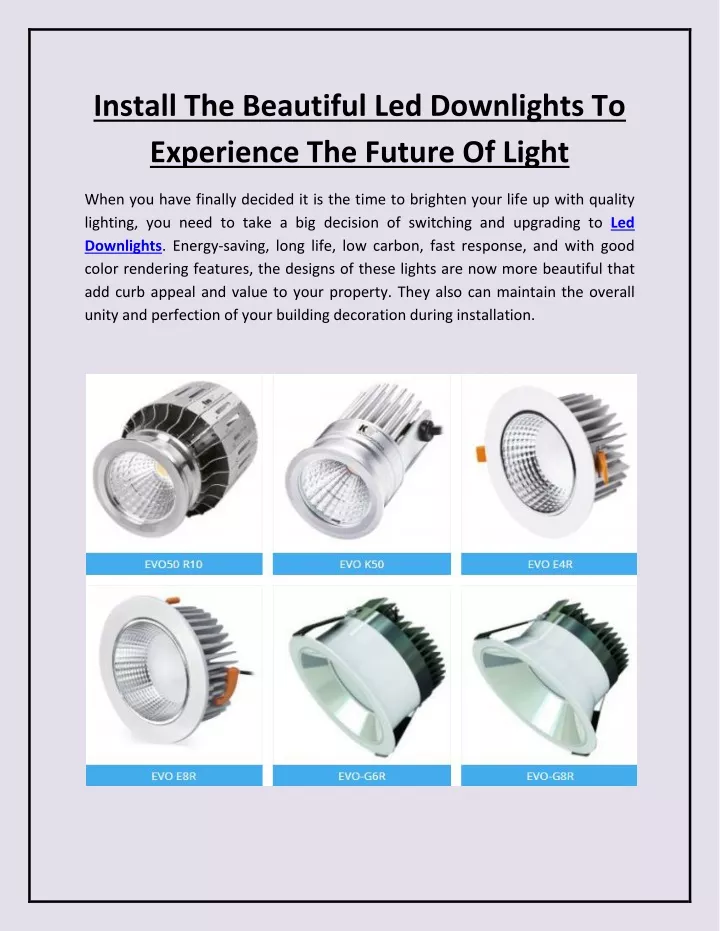 install the beautiful led downlights