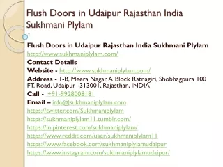 Flush Doors in Udaipur Rajasthan India Sukhmani Plylam