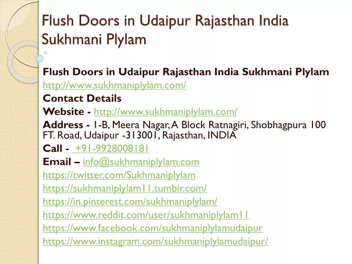flush doors in udaipur rajasthan india sukhmani plylam