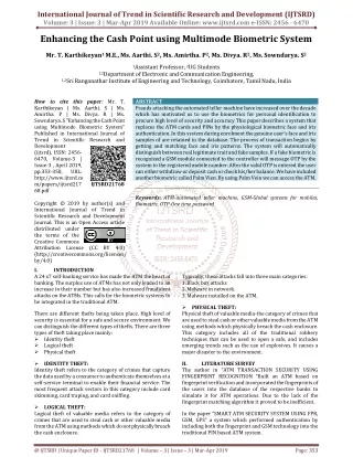 Enhancing the Cash Point using Multimode Biometric System