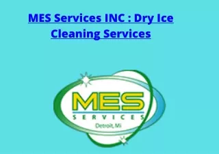 MES Services INC - Dry ice Blasting Company in Michigan