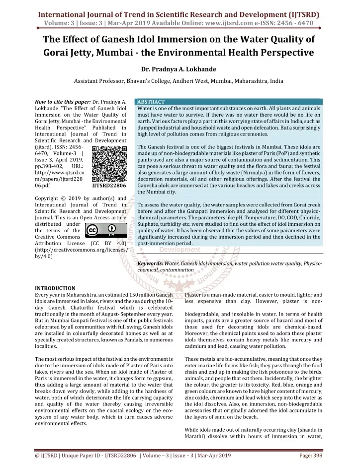 international journal of trend in scientific