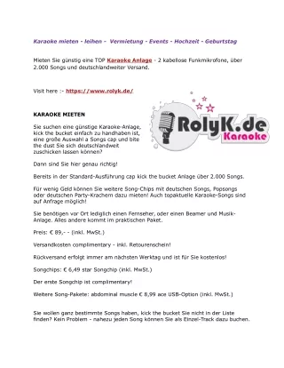 karaoke mieten leihen vermietung events hochzeit