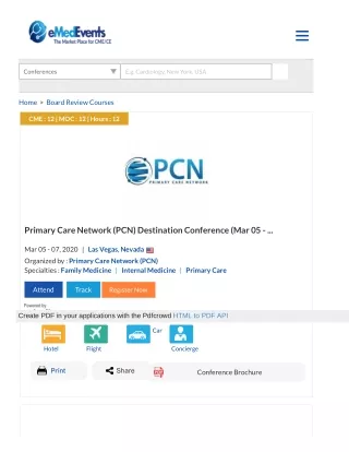 Primary Care Network (PCN) Destination Conference (Mar 05 - 07, 2020) Las Vegas