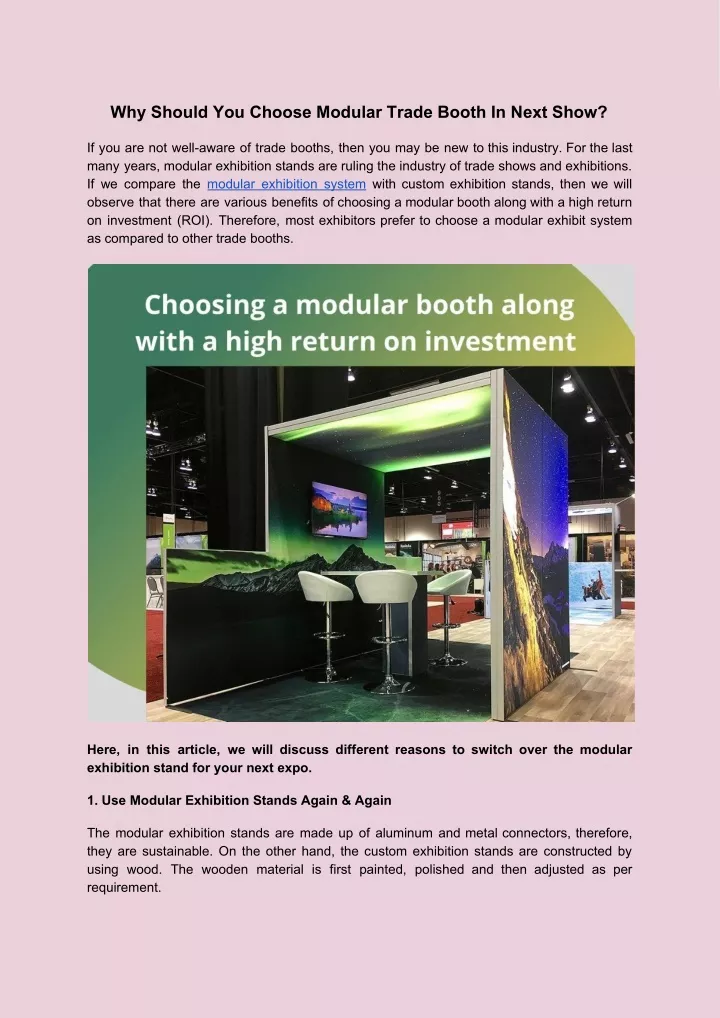 why should you choose modular trade booth in next