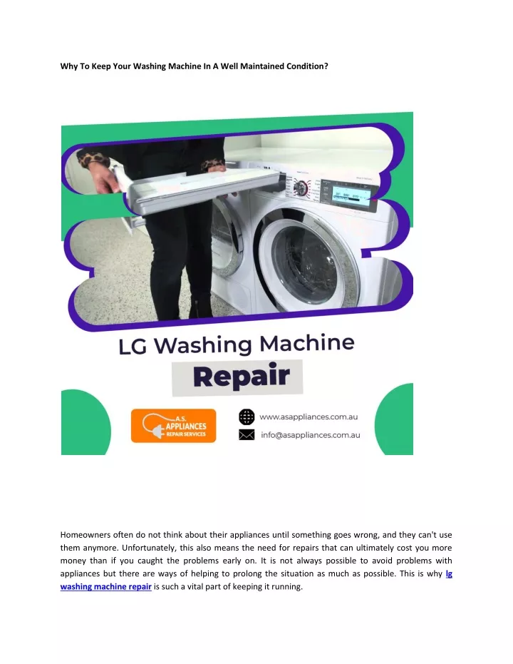 why to keep your washing machine in a well