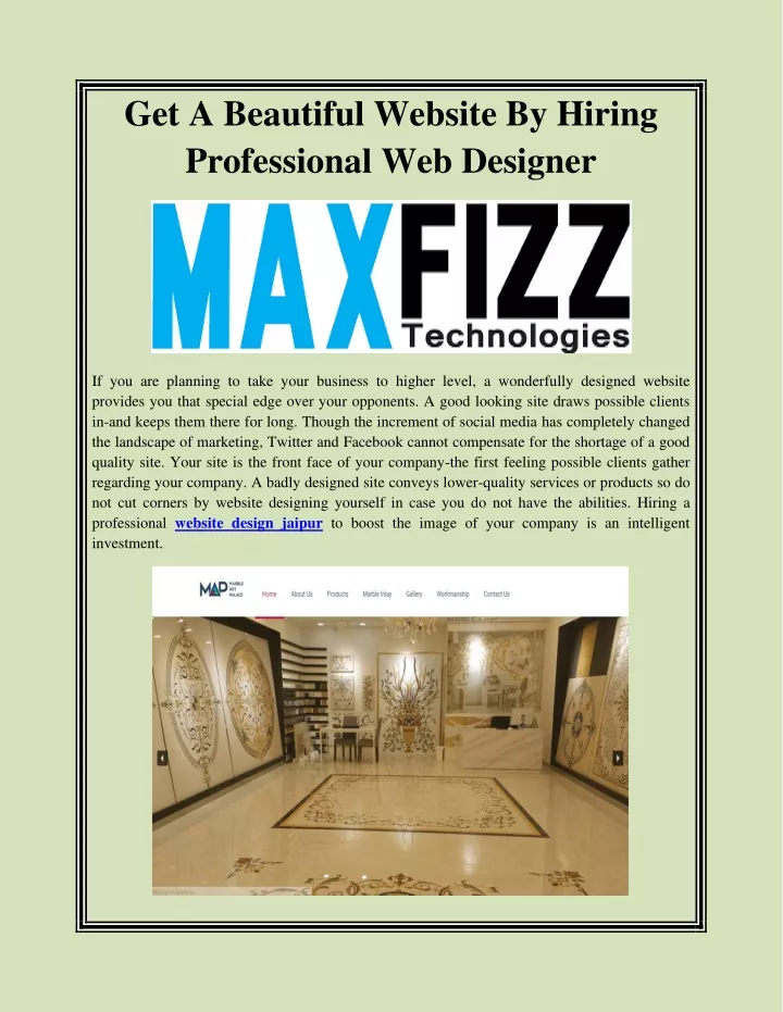 get a beautiful website by hiring professional