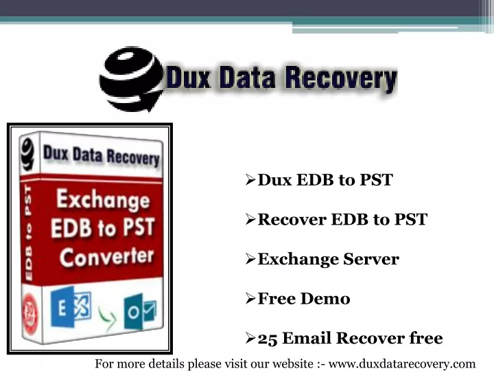 dux edb to pst recover edb to pst exchange server