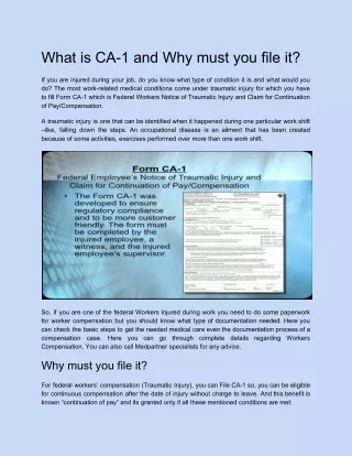 What is CA-1 and Why must you file it?
