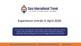 Experience umrah in april 2020 from the united kingdom by sara international travel