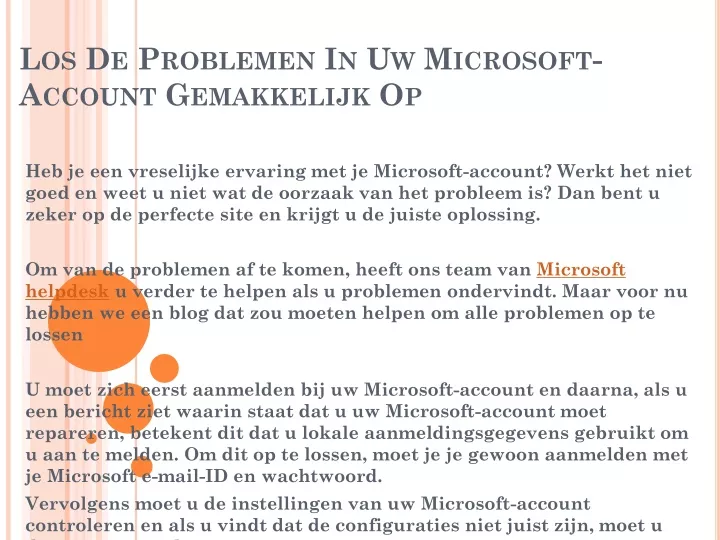 los de problemen in uw microsoft account gemakkelijk op