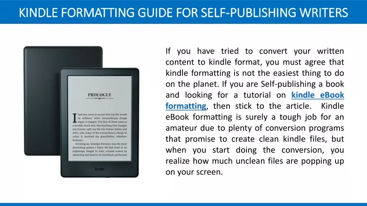 kindle formatting guide for self kindle