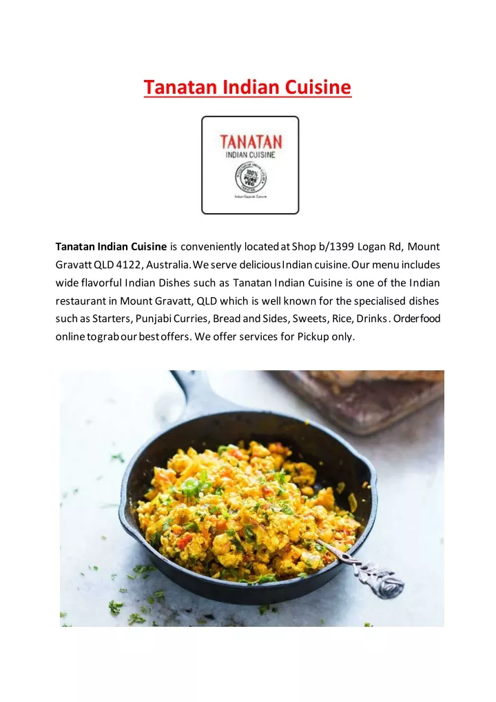 tanatan indian cuisine