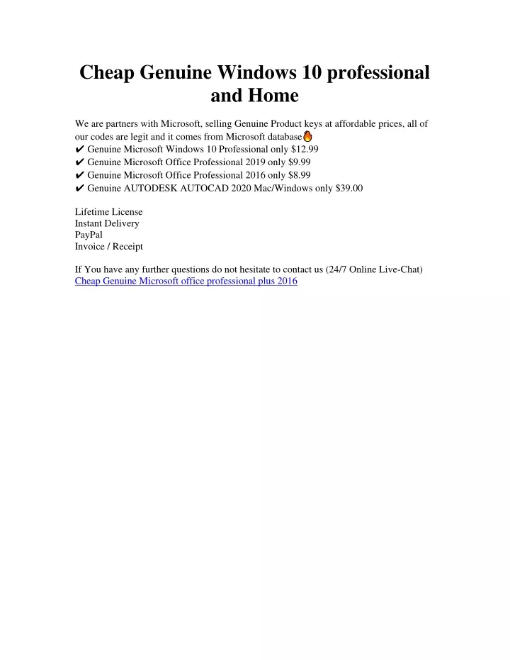 cheap genuine windows 10 professional and home