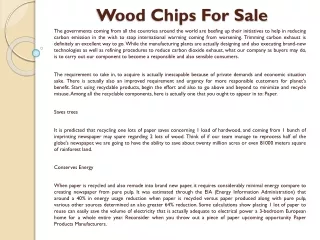 Wood Chips For Sale