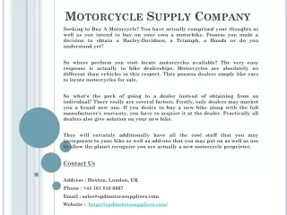 Motorcycle Supply Company