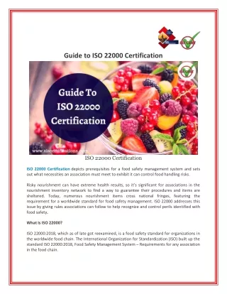 Guide To ISO 22000 Certification