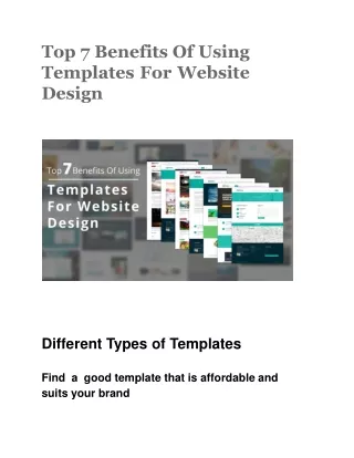 Top 7 Benefits Of Using Templates For Website Design