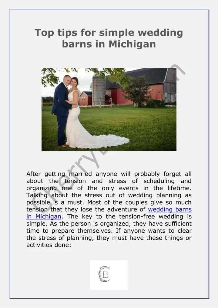 top tips for simple wedding barns in michigan