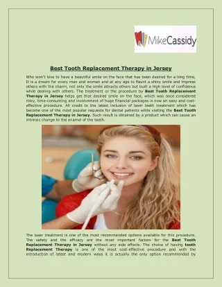 Best Tooth Replacement Therapy in Jersey