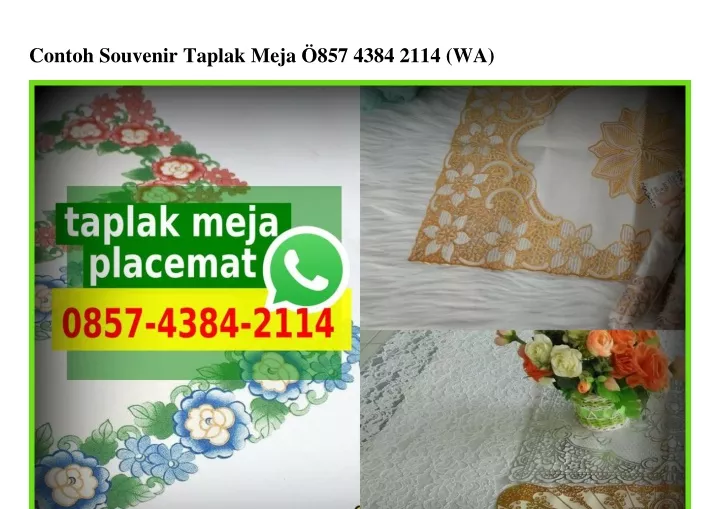 contoh souvenir taplak meja 857 4384 2114 wa