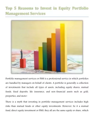 Top 5 Reasons to Invest in Equity Portfolio Management Services
