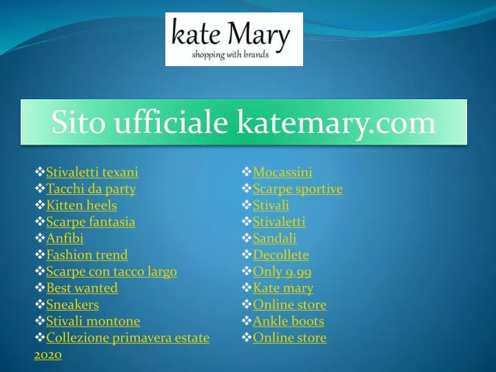 sito ufficiale katemary com