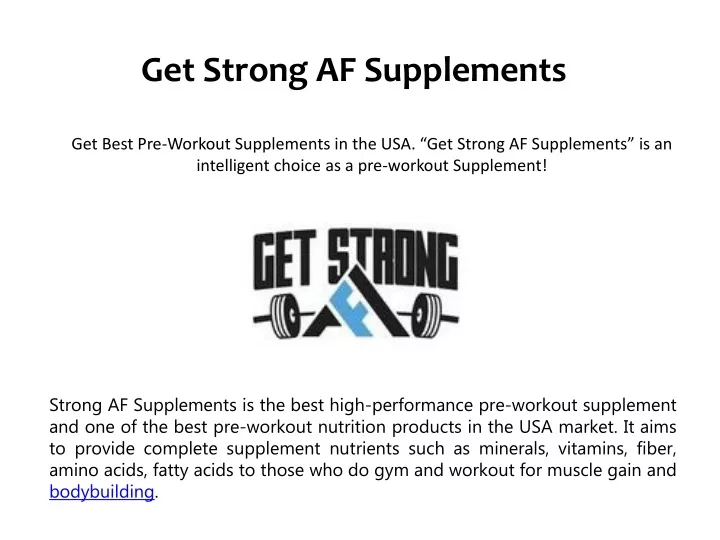 get strong af supplements