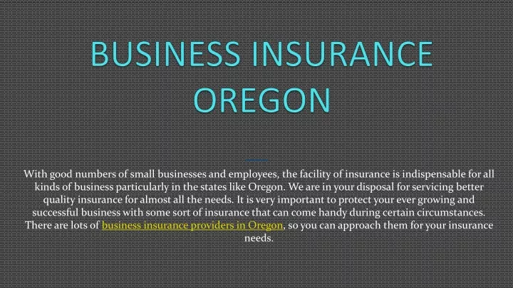 business insurance oregon