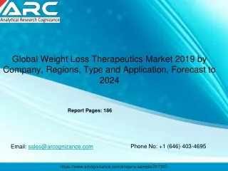 Global Weight Loss Therapeutics Market 2019 by Company, Regions, Type and Application, Forecast to 2024
