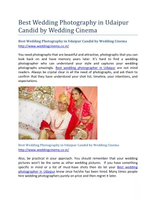 Best Wedding Photography in Udaipur Candid by Wedding Cinema