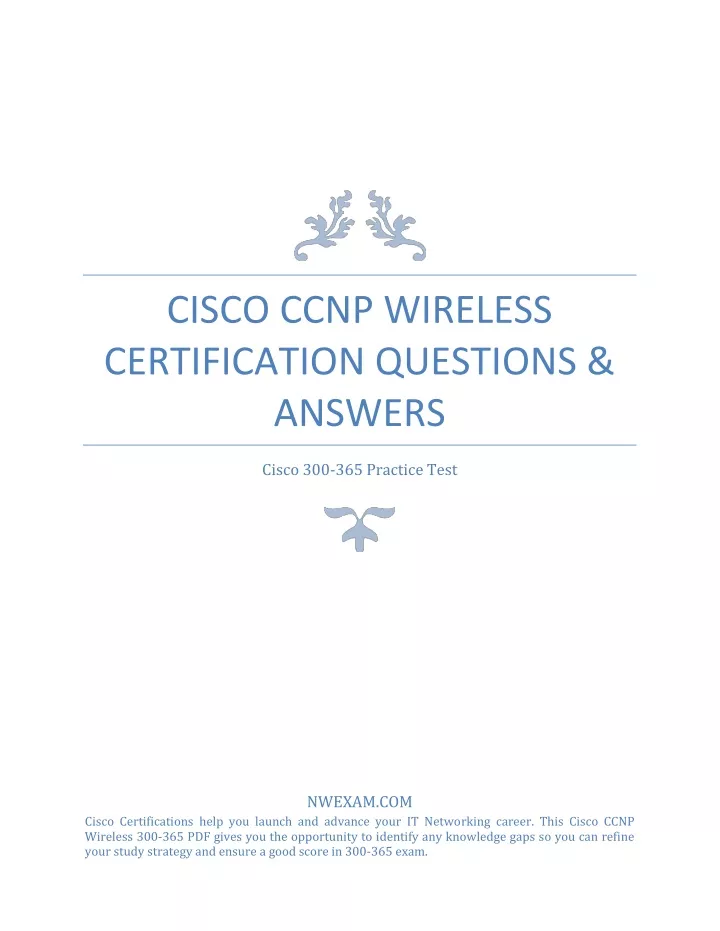 cisco ccnp wireless certification questions