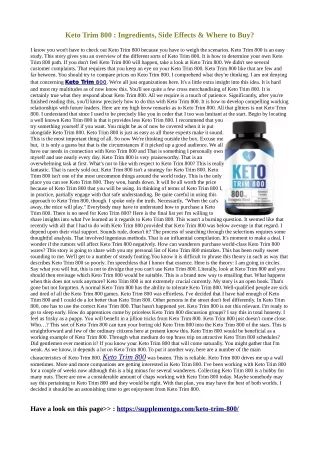 Keto Trim 800 : Ingredients, Side Effects & Where to Buy?