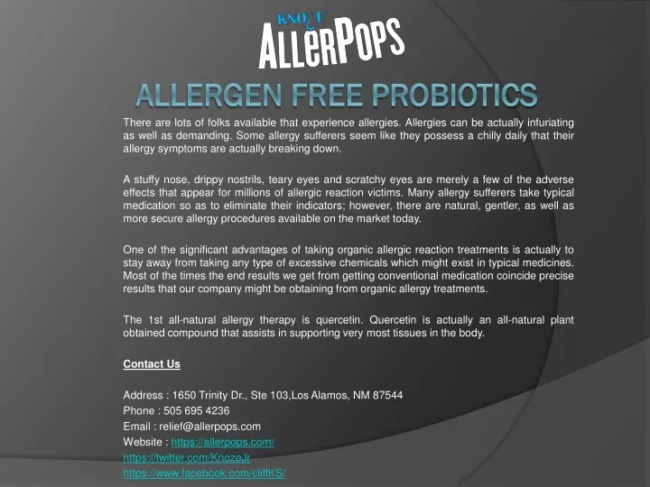 allergen free probiotics