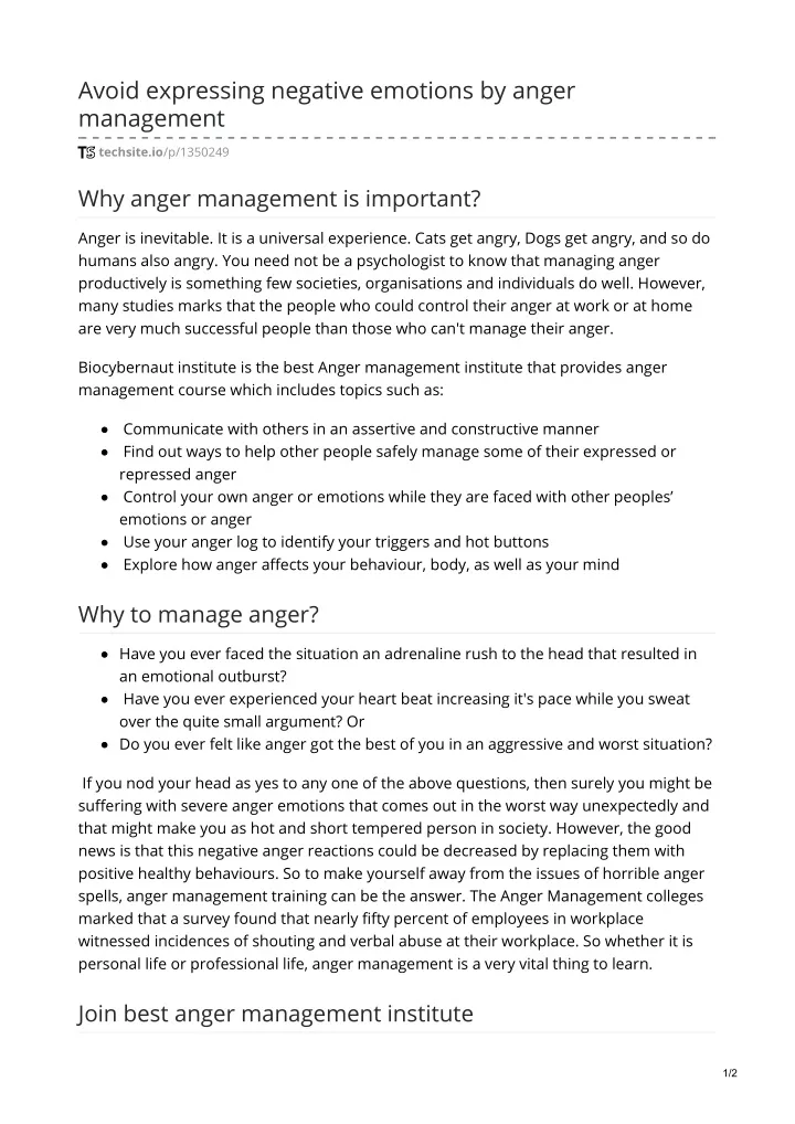 avoid expressing negative emotions by anger