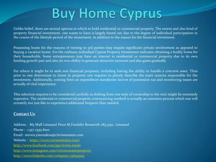 buy home cyprus