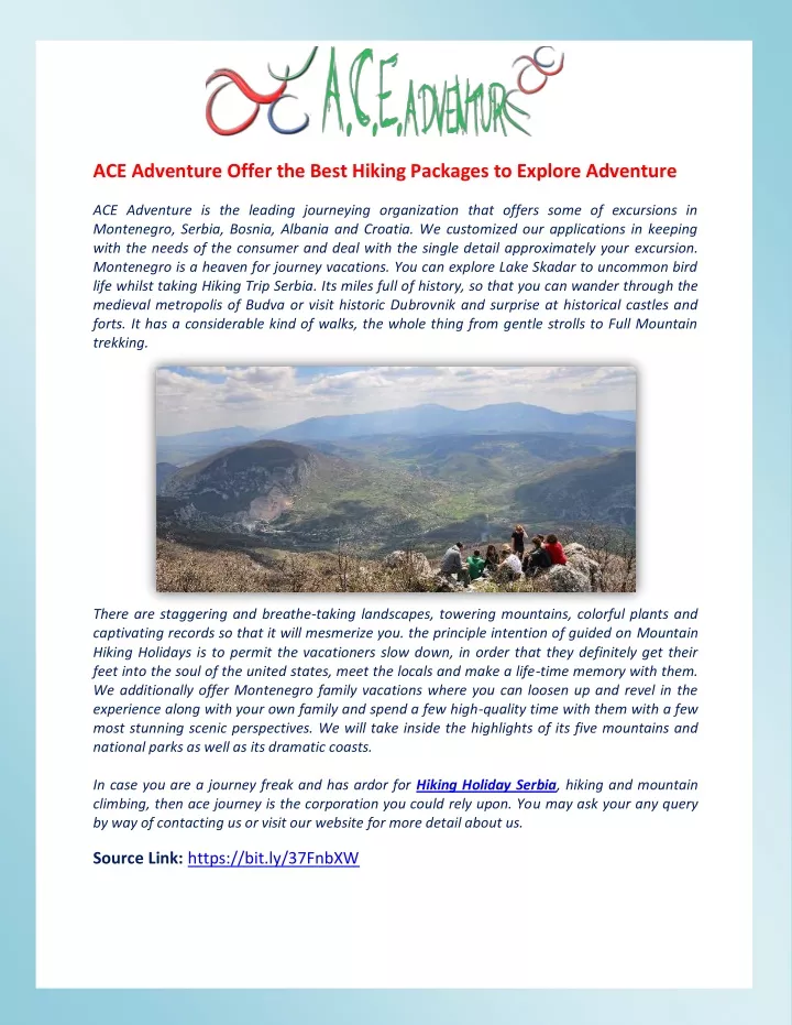 ace adventure offer the best hiking packages