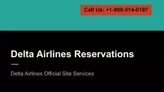 Delta Airlines Reservations Official Site Services