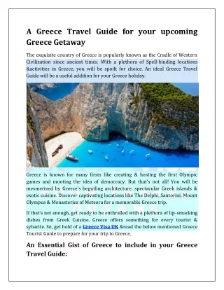 A Greece Travel Guide for your upcoming Greece Getaway