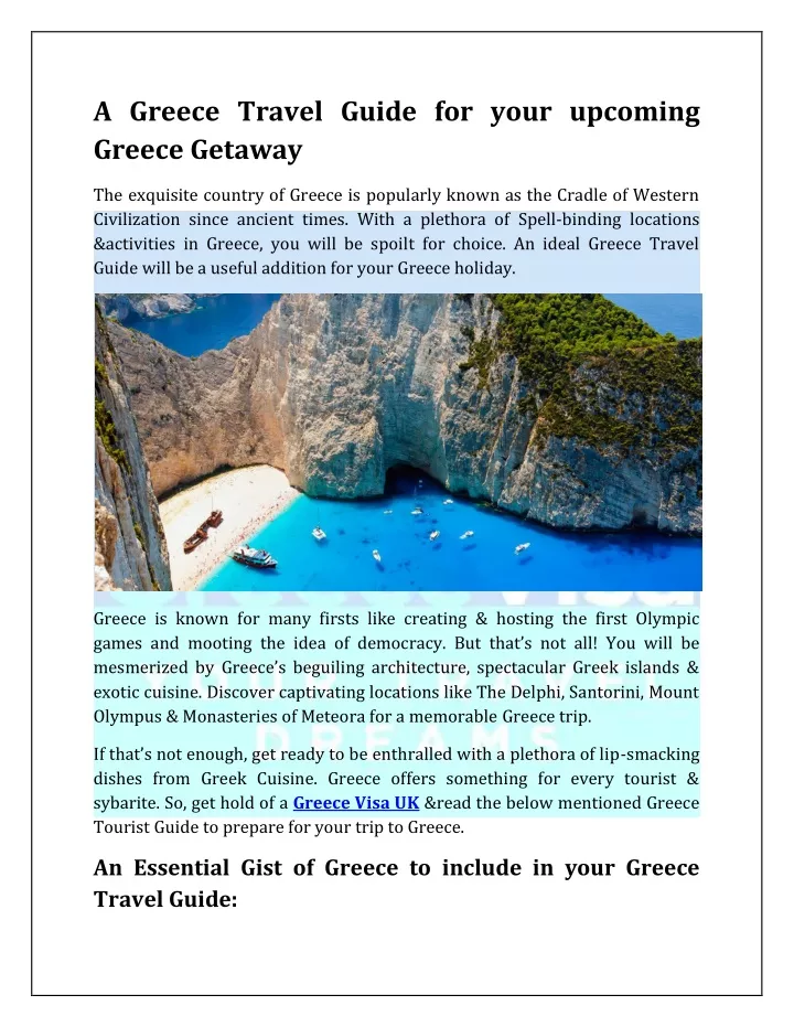 a greece travel guide for your upcoming greece