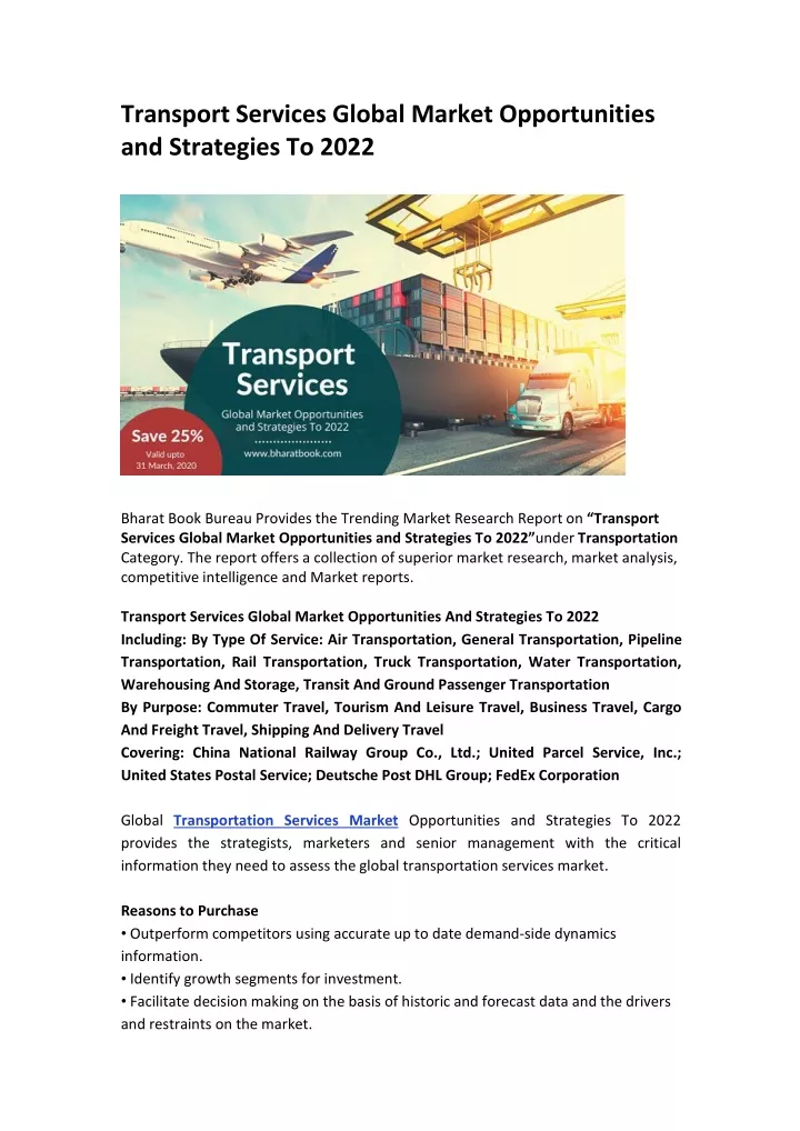 transport services global market opportunities