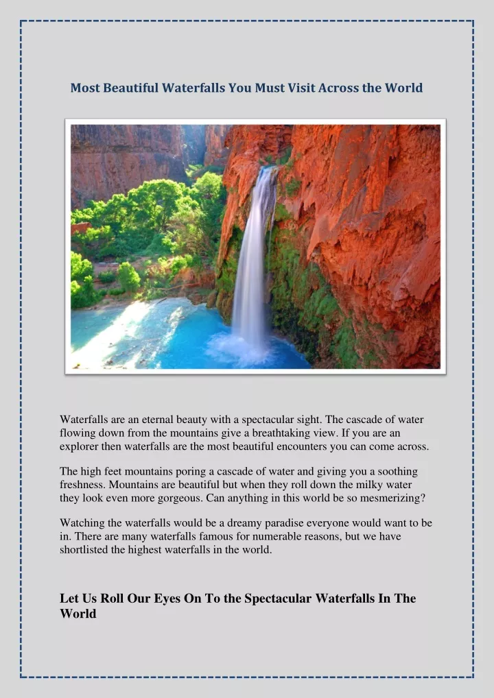 most beautiful waterfalls you must visit across