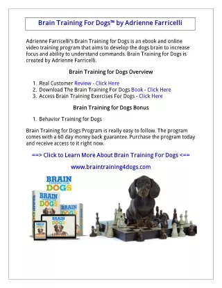 Brain Training For Dogs Book PDF Download: Adrienne Farricelli PDF